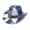 Mountaineering Top Hat Western Cowboy Hat Retro Retro Color Matching One-Word Jazz Hat