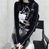VAYLA Gothic Goth Style Tshirt Women Autumn Long Sleeve Grunge Crop Tops Vintage T-shirt Harajuku Tees Streetwear Clothes Punk