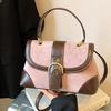 Vintage Ladies Handbags Patchwork Messenger Bag for Women shoulder bags PU Leather Luxury Square Bag small female totes