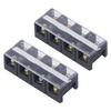 Terminal Strip Dual Rows High Current Screw Terminal Block with Cover 600V 60A 2pcs 4 Position