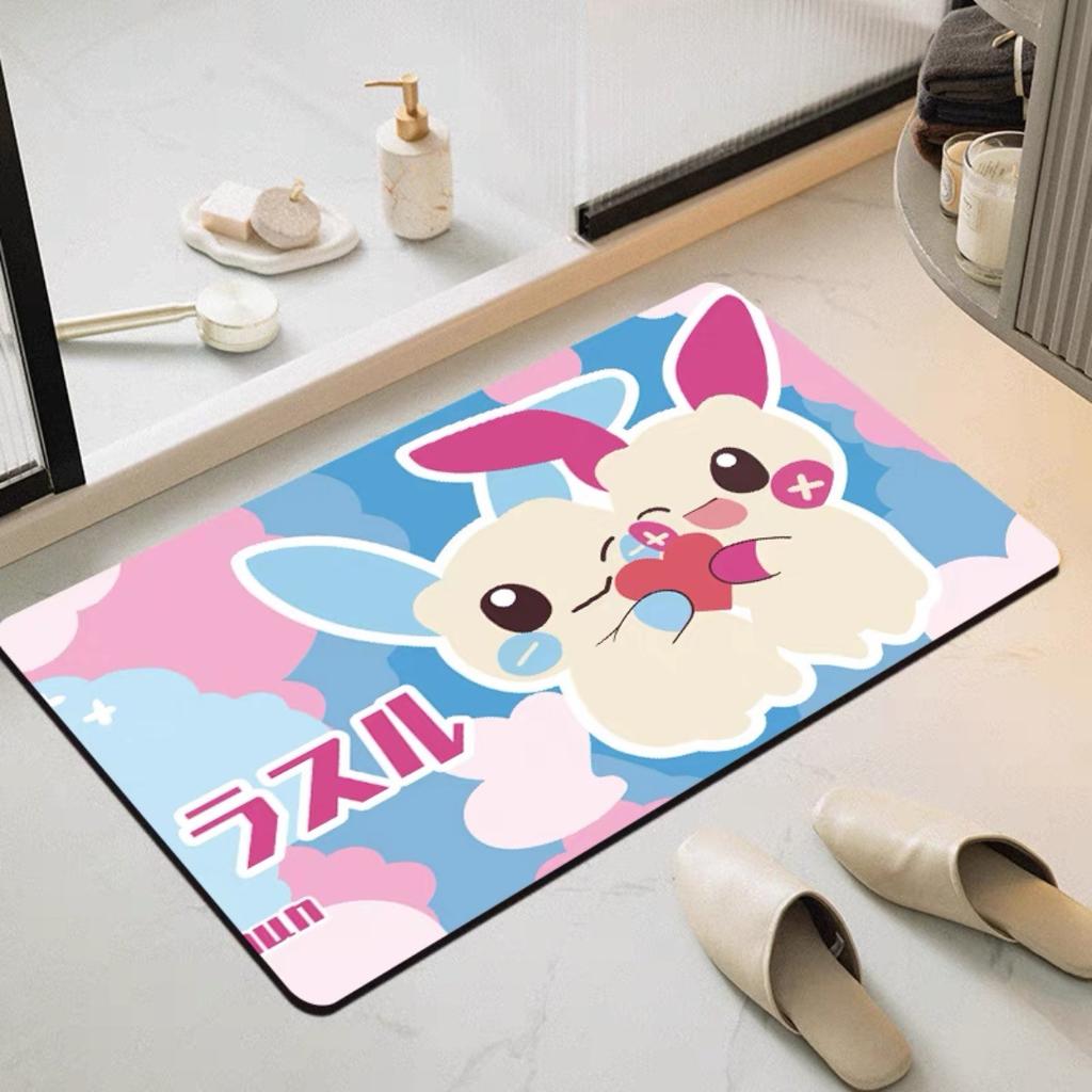 Cute Cartoon Puppy Bathroom Water-absorbing Non-slip Mat, Door Floor Mat, Dirt-resistant Animation Decorative Mat