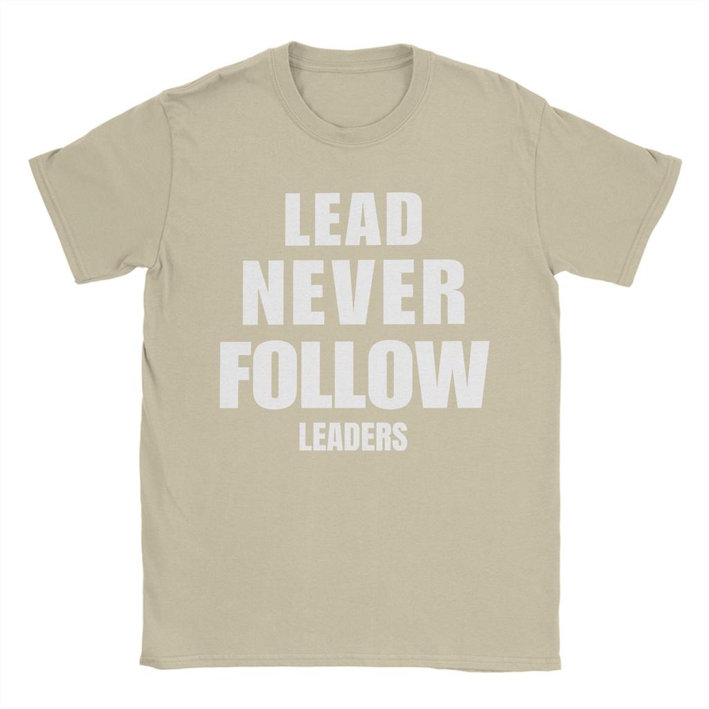 Leader Never Follow Leaders Men T Shirts  Novelty Tees Short Sleeve Round Neck TShirt 100 Cotton Plus Size Clothing