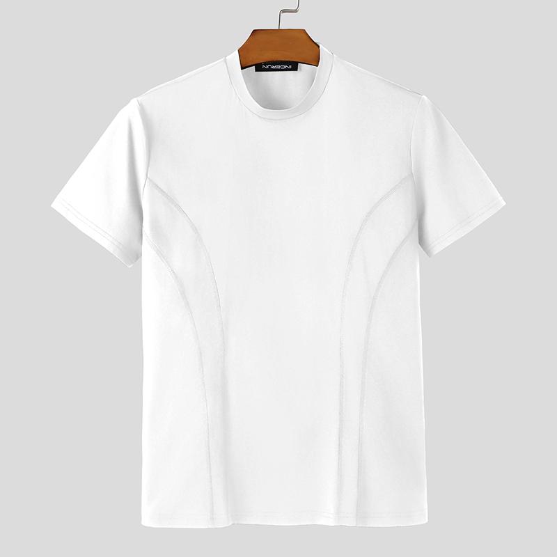 INCERUN Men Summer Short Sleeve Casual Fitted Tops T-shirts