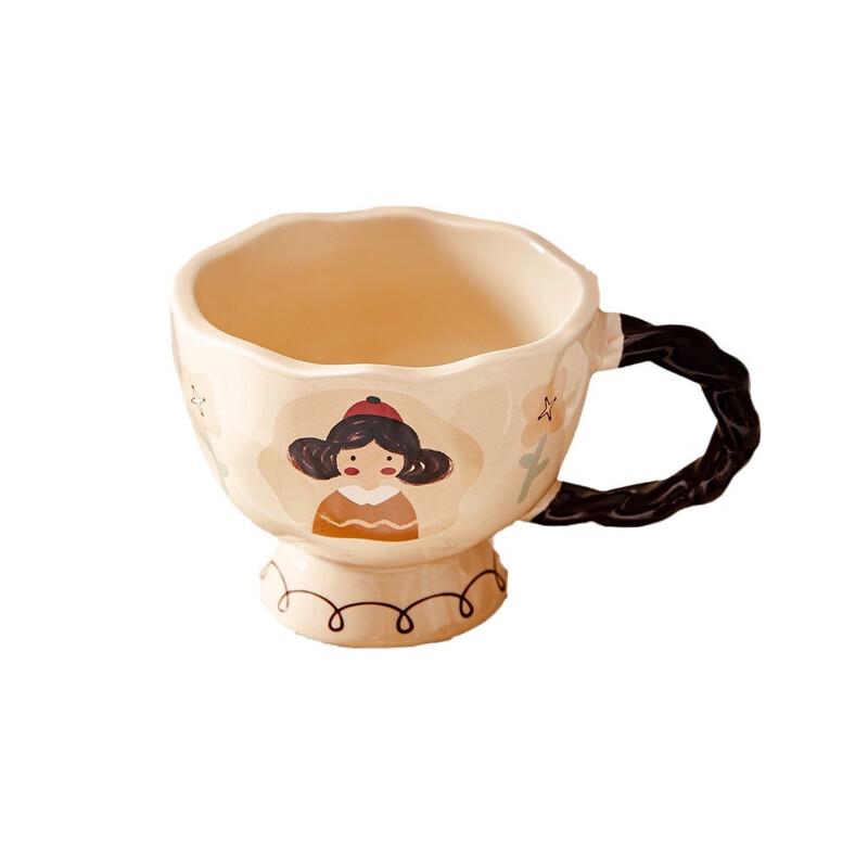 Shangqi Doukou Green Girl Ceramic Mug with Spoon and Gift Box