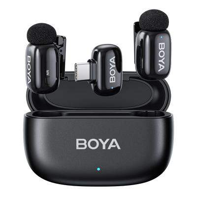 BOYA mini 2 Kabellos 5g Ansteckmikrofon Kompatibel mit iPhone Android Noise App 100m Übertragung 30 Stunden Kontinuierliche Kompatibel mit Video Live und