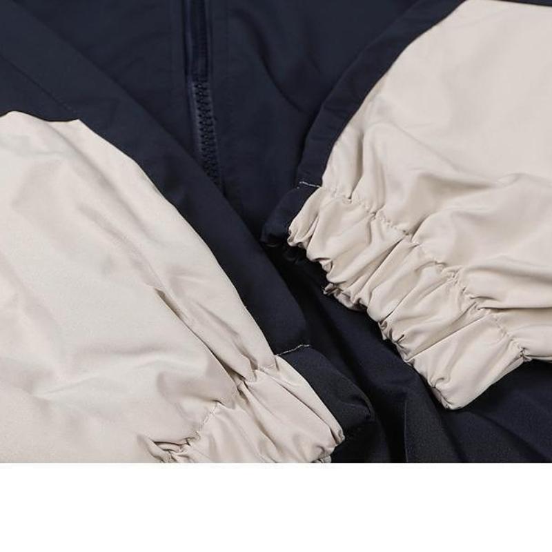 Modna kurtka Y2K Harajuku w stylu retro hip-hopowym, wiatroszczelna kurtka uliczna z łączonych materiałów dla mężczyzn i kobiet, luźna kurtka dla pary