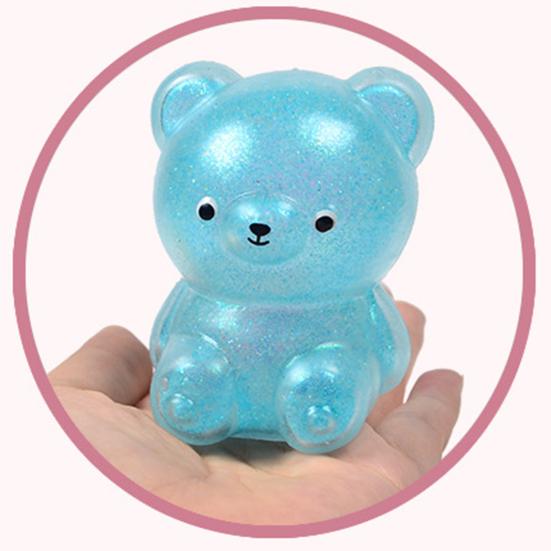 1/4 Stück Cartoon Bär Quetschspielzeug Langsam zurückfedernd Weich TPR Stress Angst Abbau Tragbar Kinder Jugendliche Erwachsene Bunt Tier Squishies Sensorisches Fidget Spielzeug