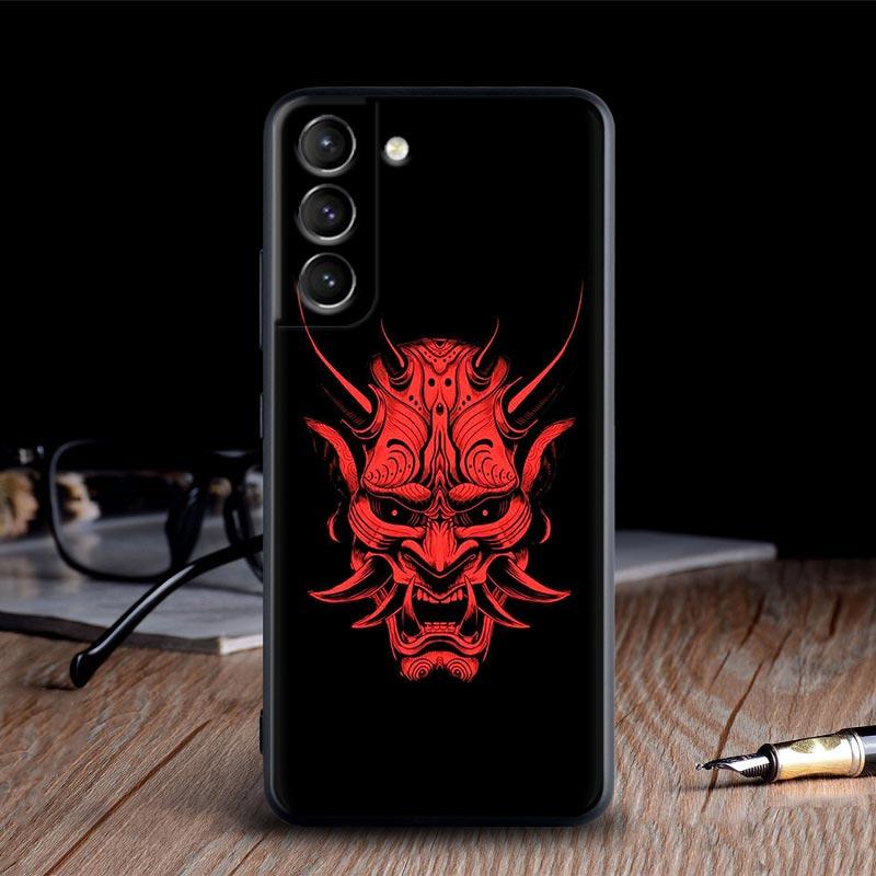 Japan Oni Samurai Yokai Mask Dragon Cases For Samsung Galaxy S24 Ultra S21 FE S23 S20 S22 Ultra S10 Plus Case Soft Funda Covers