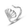 Adjustable Stainless Steel Forest Ginkgo Leaf Ring for Women
