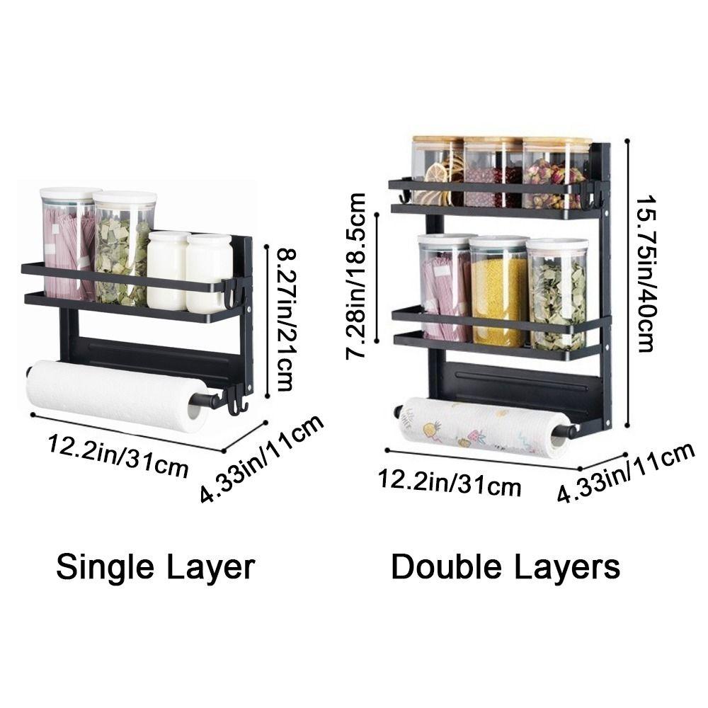 Wall Mounted Refrigerator Magnetic Shelf Folding Space Saving Seasoning Storage Organizer Large Capacity Spice Storage Rack