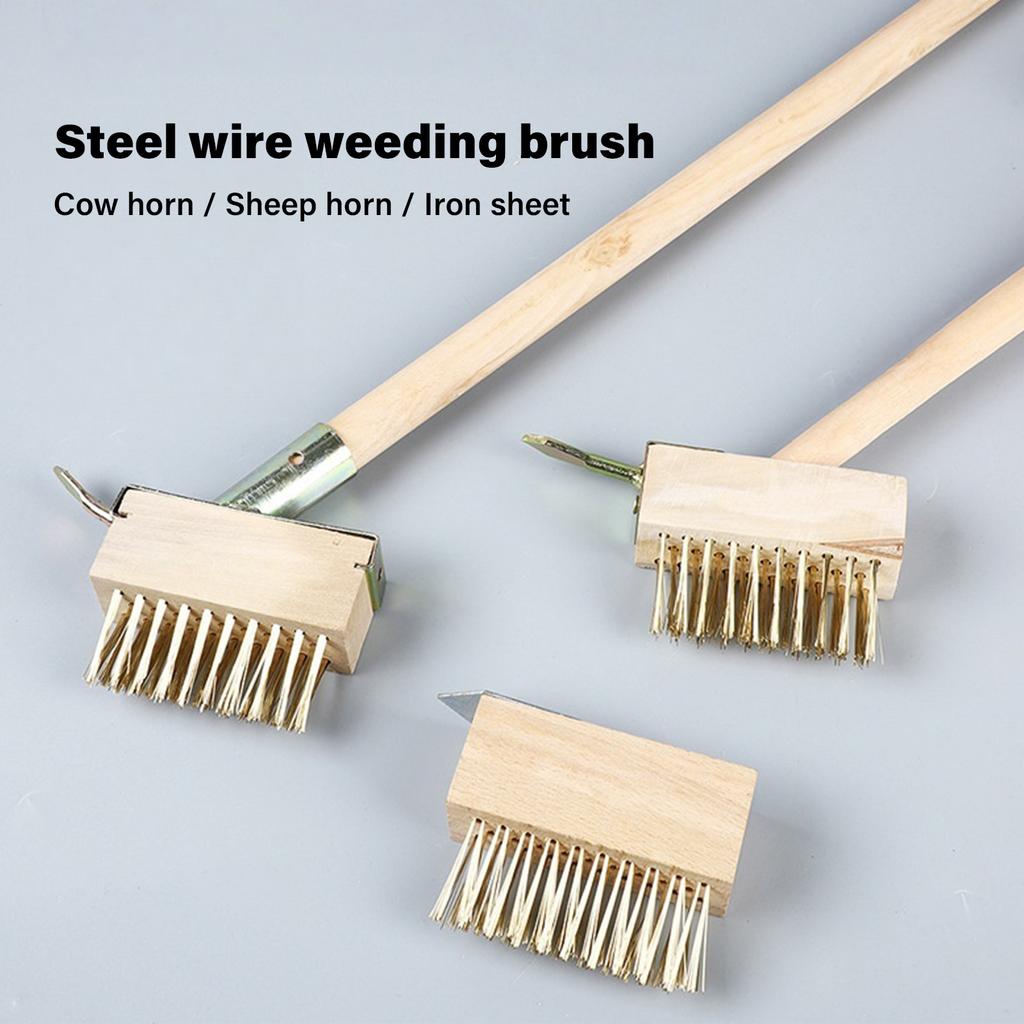 Moss Remover Wired Grout Cleaner Brush for Cleaning Deck Walkway Weed Scraper Wire Brush Grout Remover Hand Tool