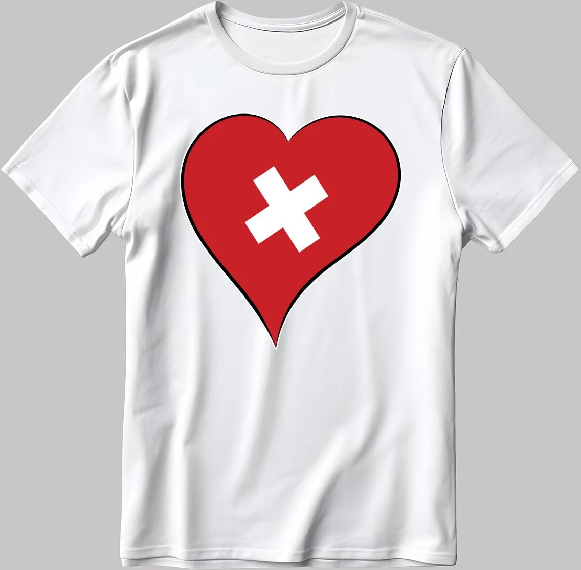 Switzerland Eurovision Song Contest Malmö 2024 White-Black Men Women Tee Q035 XXXXL