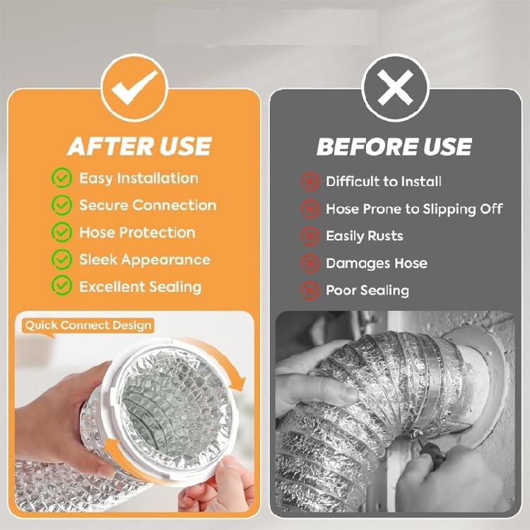 Duct Hose Dryer Vent Hose 90 Degree Dryer Vent Elbow Aluminum Flexible Duct for Heating Cooling Ventilation and Exhaust