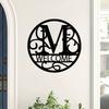1pc Metal Letter Sign, Surname Family Name Plate for Outdoor Wall, Housewarming Halloween Christmas New Year Gift