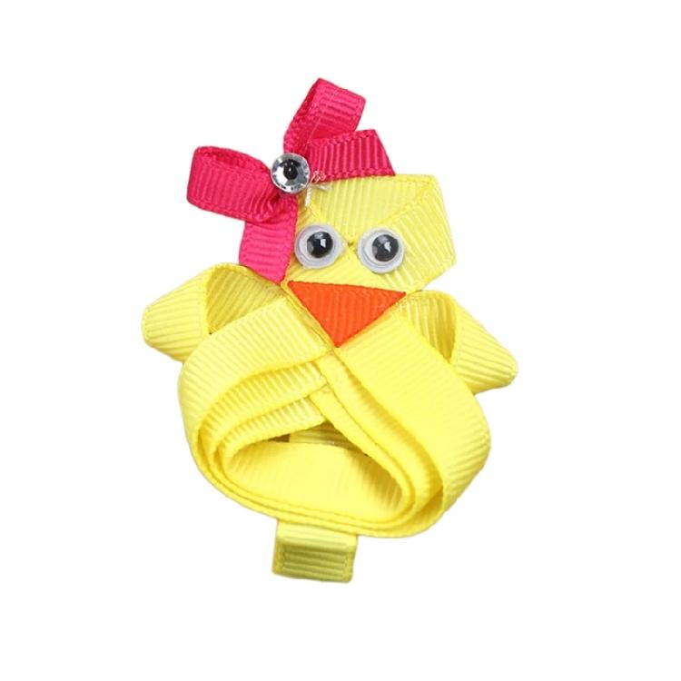 Lovely Hair Barrette Easter Festival Bunnies/Chick Hair Clip with Bowknot For Little Girl and Adult Holiday Theme Headwear