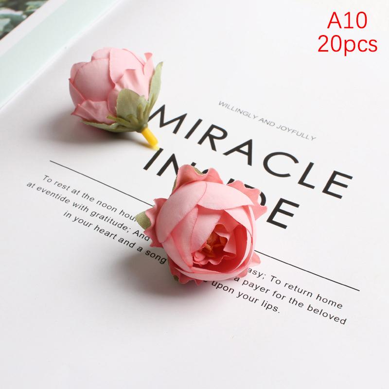 

20Pcs Style Artificial Silk Flowers Heads Wedding Decoration Diy Manual Wreath Small Craft Fake Flower