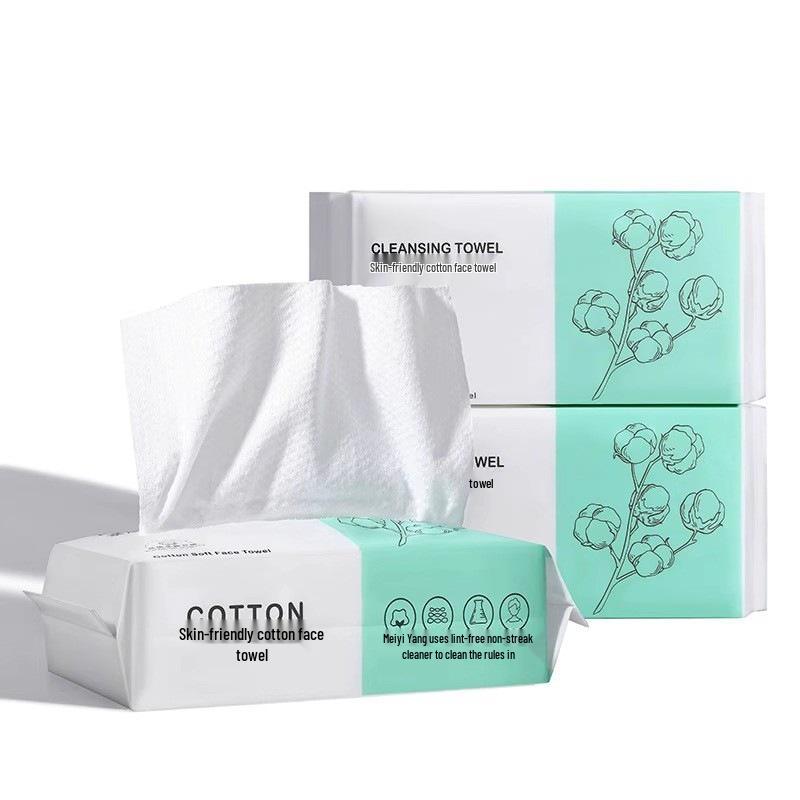 Engångs tjocka bomullshanddukar för ansiktet med pärlmönster - Mjuka och skonsamma för baby och hushållsbruk