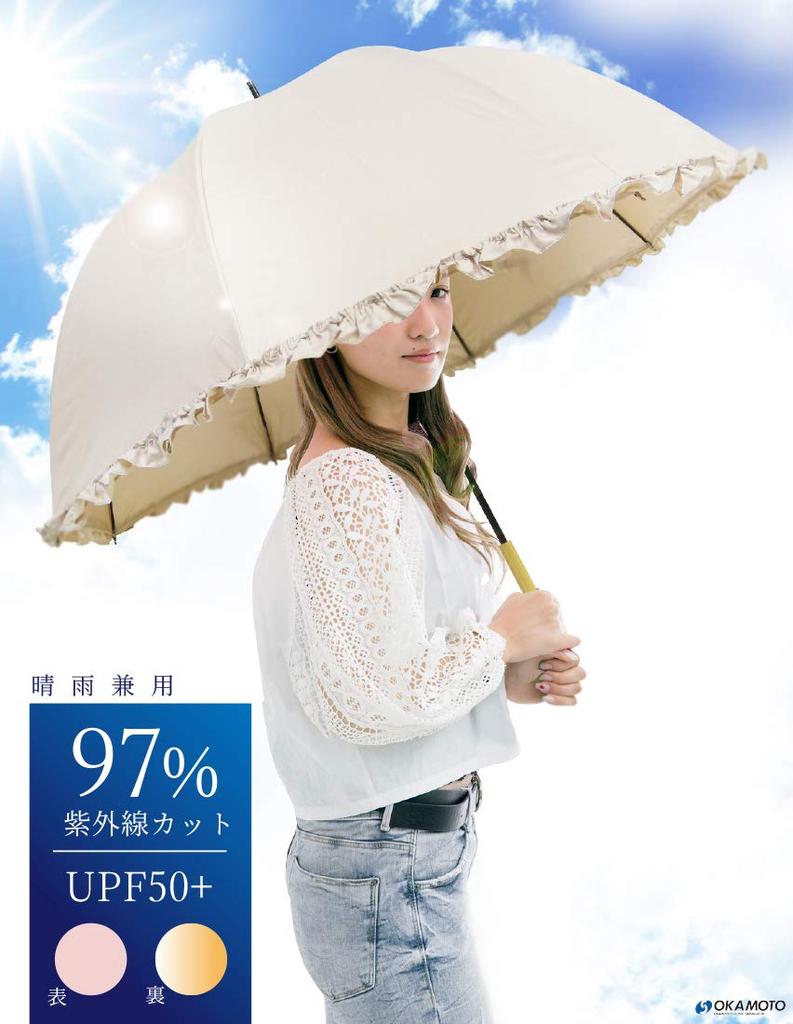 Block Out the Umbrella with Ruffles for Sun and UV Protection with a Fabric UV 60cm Sun! Lightweight, Large, Dome-shaped Rain, Lining, 99% Protection,