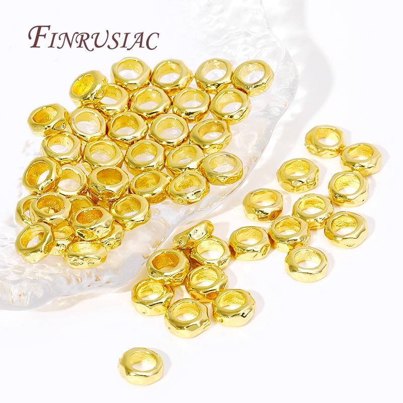 18K Gold Plated/Rhodium Irregular Spacer Beads,Separator For Beads,Metal Bracelet Beads DIY Jewelry Making Accessories