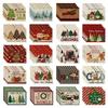 New Christmas Imitation Linen Texture Rectangular Placemat - Festive Table Mat Decoration