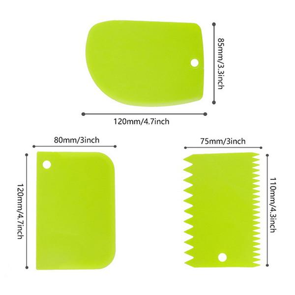 

3 шт./лот пластиковый нож для теста глазурь скребок для помадки торт украшения выпечки инструмент зелёный