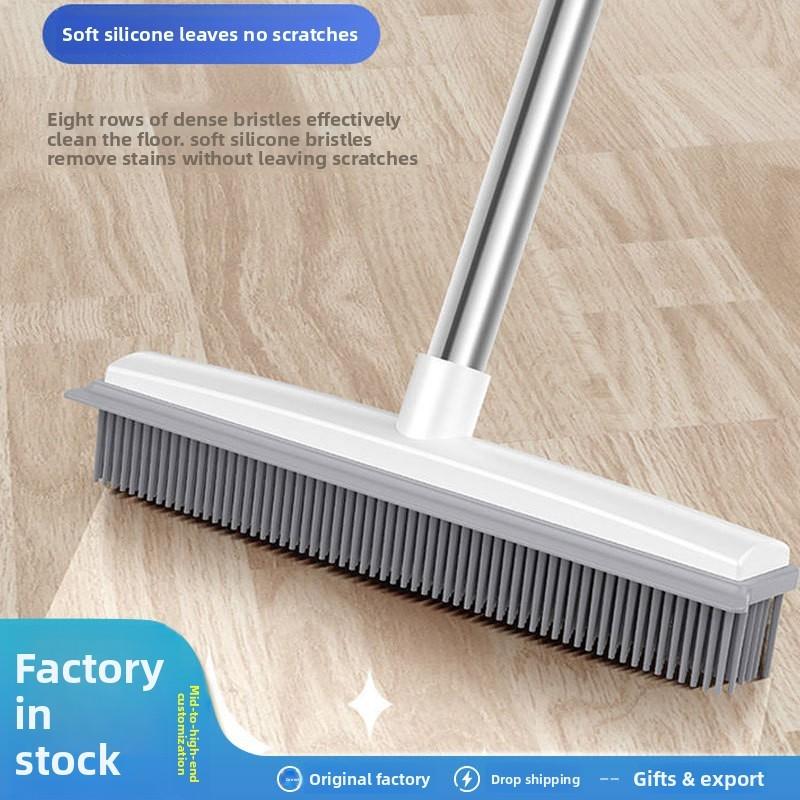 Plastic Floor Brush With Soft Bristles And Long Handle For Home Cleaning Tasks