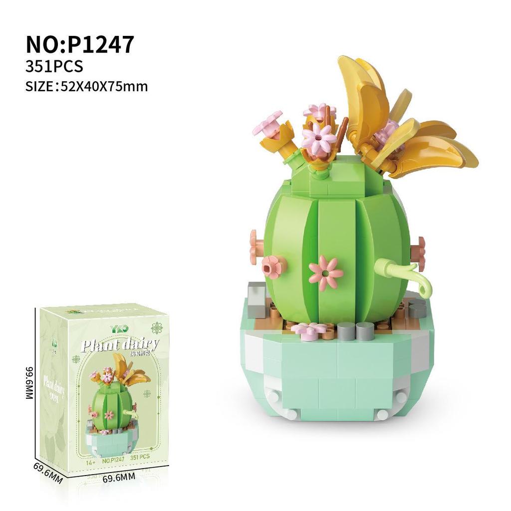 Lego-Compatible Micro Bricks Succulent Plant & Rose Bouquet Bonsai Girls' Assembly Toy Gift