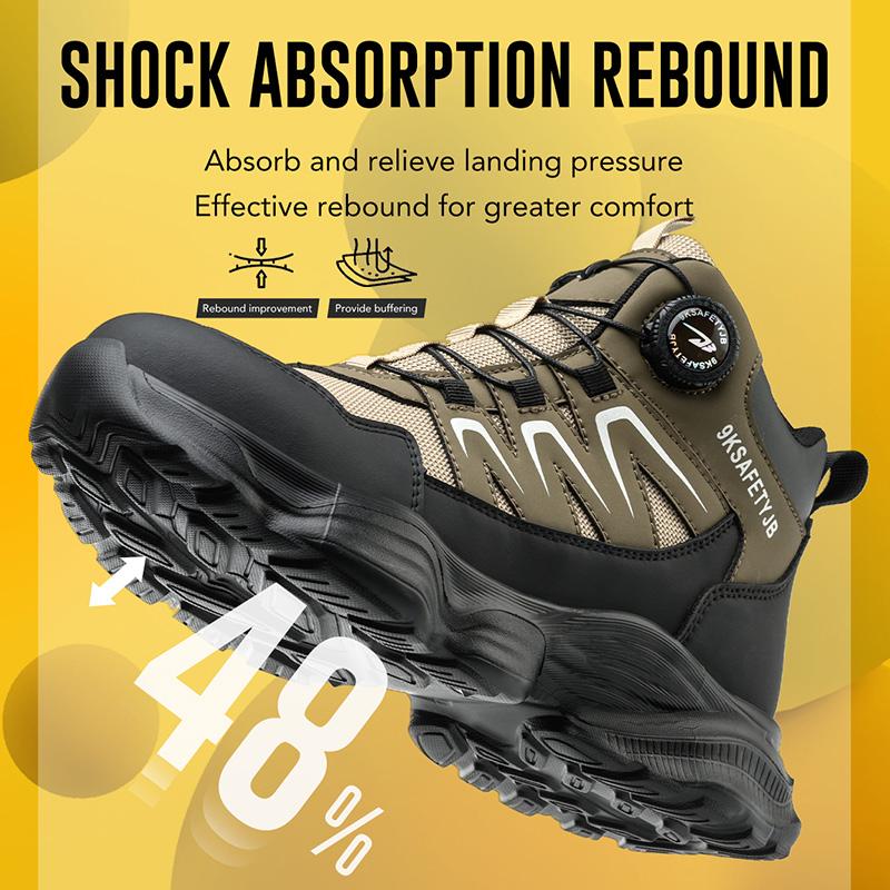 Professional Industrial Safety Boots for Men - Lightweight Breathable Sneakers Steel Toe Anti Slip Anti-Puncture Work Shoes