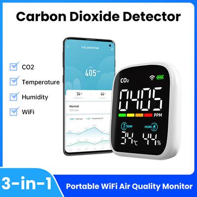 3 In 1 WIFI Air Quality Tester CO2 Temperature Humidity Tester NDIR Infrared Sensor Portable APP Control Carbon Dioxide Tester