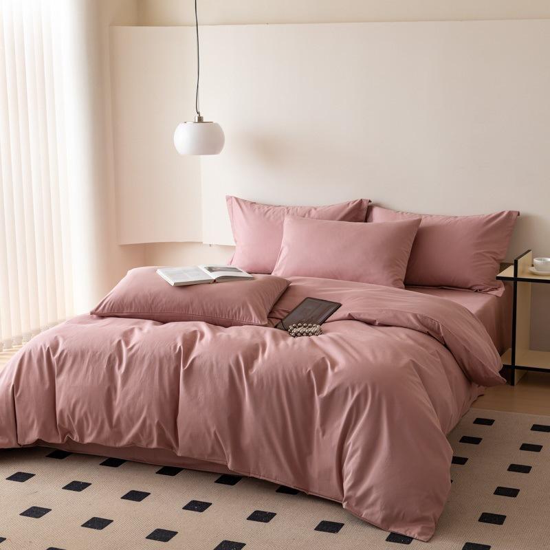 100 Pcs~ Nordic Pure Cotton Polished Four-Piece Set, Thickened Warm Cotton Bed Sheet, Quilt Cover, Mattress, Bedding