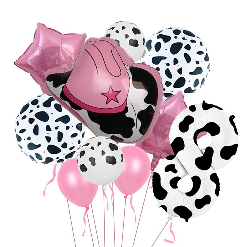40 Inch Cow Print Number Balloons 1 2 3 4 5 6 7 8 9 Figure Foil Balloon Holy Cow Im One Birthday Cowgirl Theme Party Decorations