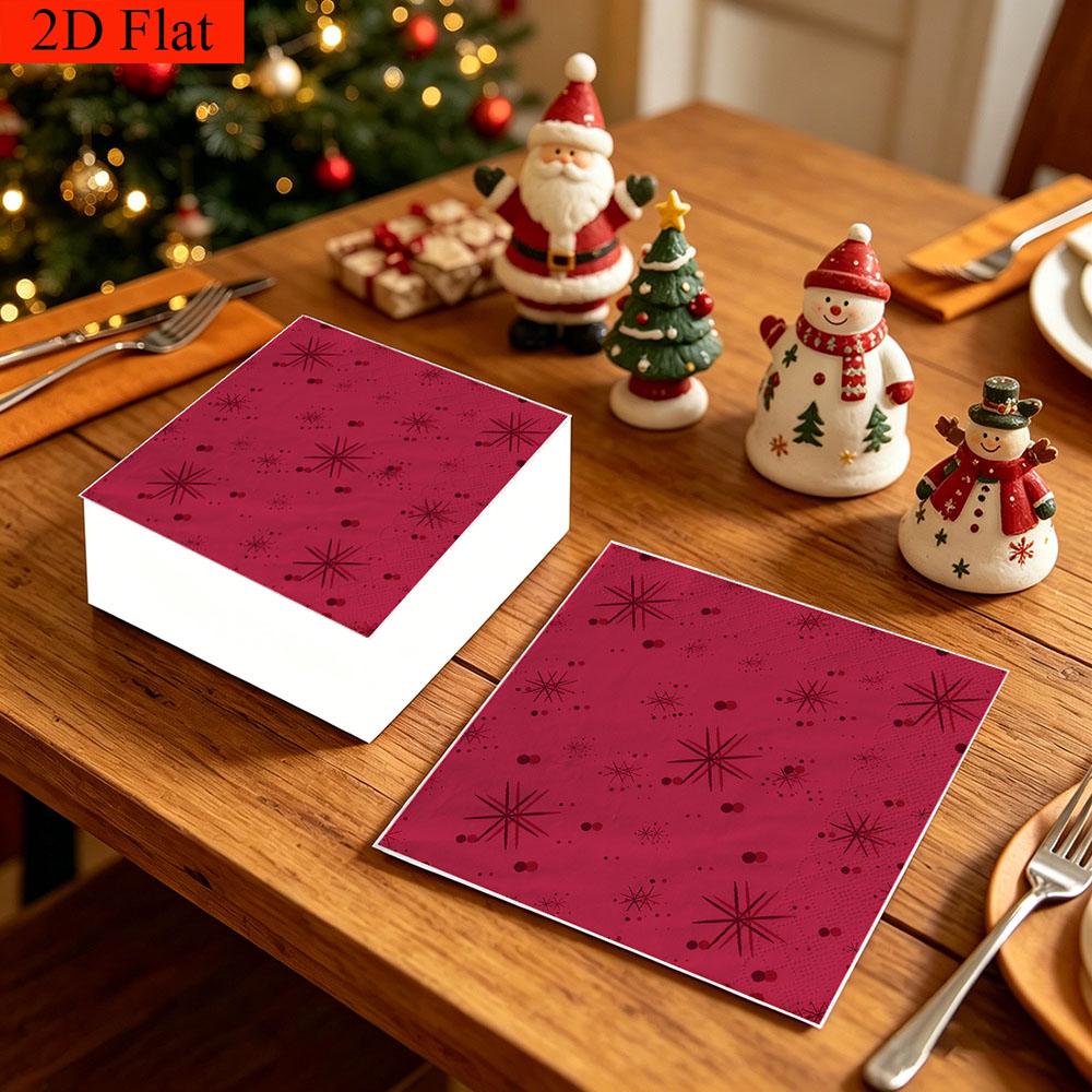 20pcs Disposable Napkins with Snowflake Pattern Print for Wedding,Parties,and Daily Use for Thanksgiving Fall Christmas Table Decoration