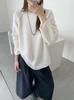 Women's Korean Style 100% Pure Wool Round Neck Pullover Sweater - Autumn/Winter Relaxed Fit with Rolled Hem