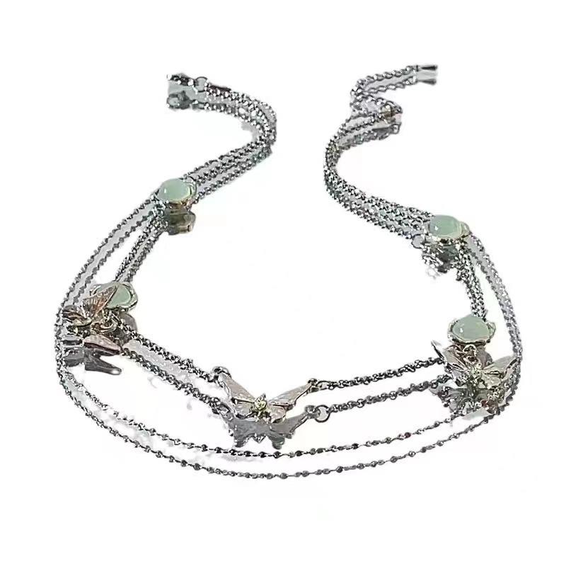 Butterfly pendant necklace women s summer cold wind versatile accessories versatile sense personality collarbone chain