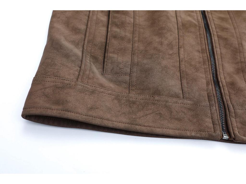 Men's Retro Suede PU Leather Motorcycle Jacket - Autumn/Winter Trend 2025