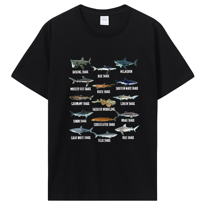 Shark Species Biology Different Types Of Sharks T-Shirt Comics Apparel For Kids Adults Tshirt G