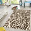 3D Wild Leopard Texture Carpet, Realistic Spotted Pattern On Cream Base Rug Natural Animal Print Floor Mat for Bold Living Space