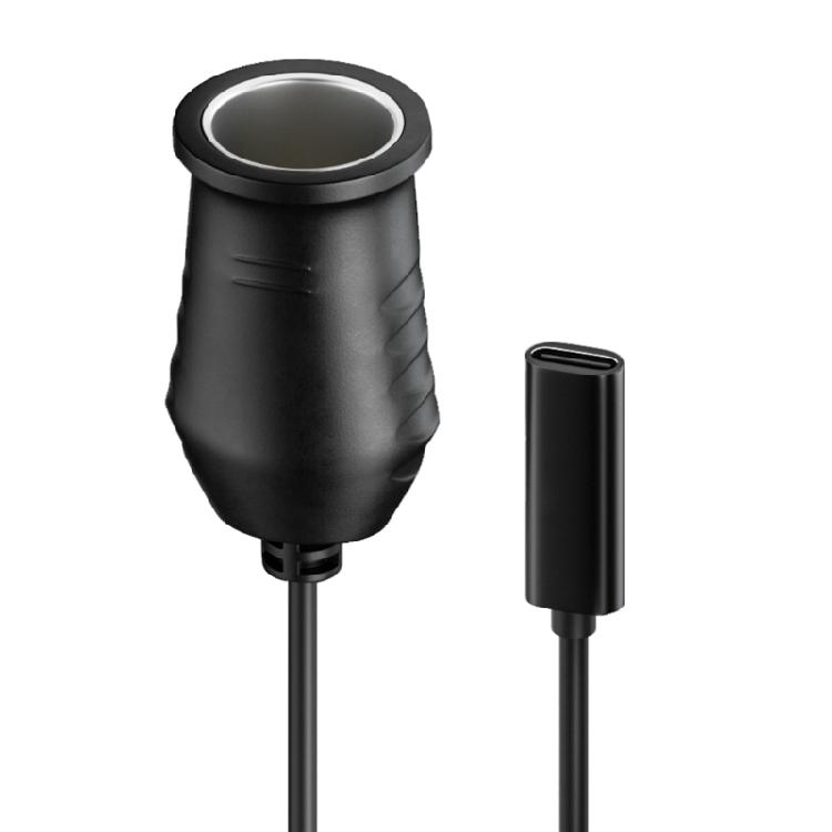 Кабель-переходник USB C (розетка) на гнездо автомобильного прикуривателя (розетка) 15 см / 6 дюймов