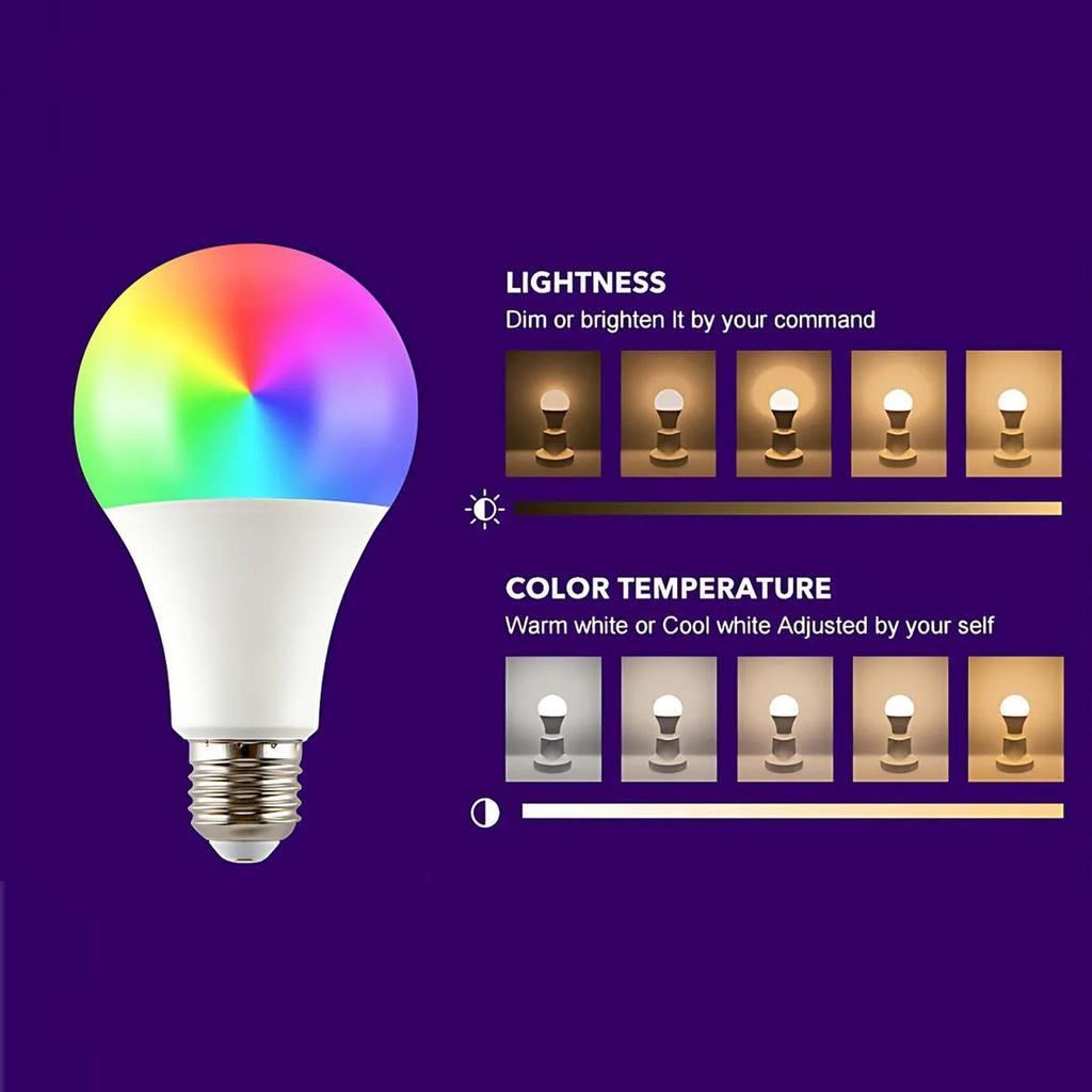 16 Colors RGB Bulb LED Multicolor Bulb E27 Base Lighting Dimmable 24 Key Remote Control Atmosphere Neon Light