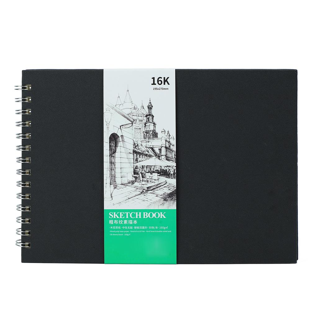 Water Color Paper Sketch Book Double Spiral Binding Hard Backing Thick Acid Free Paper Marker
