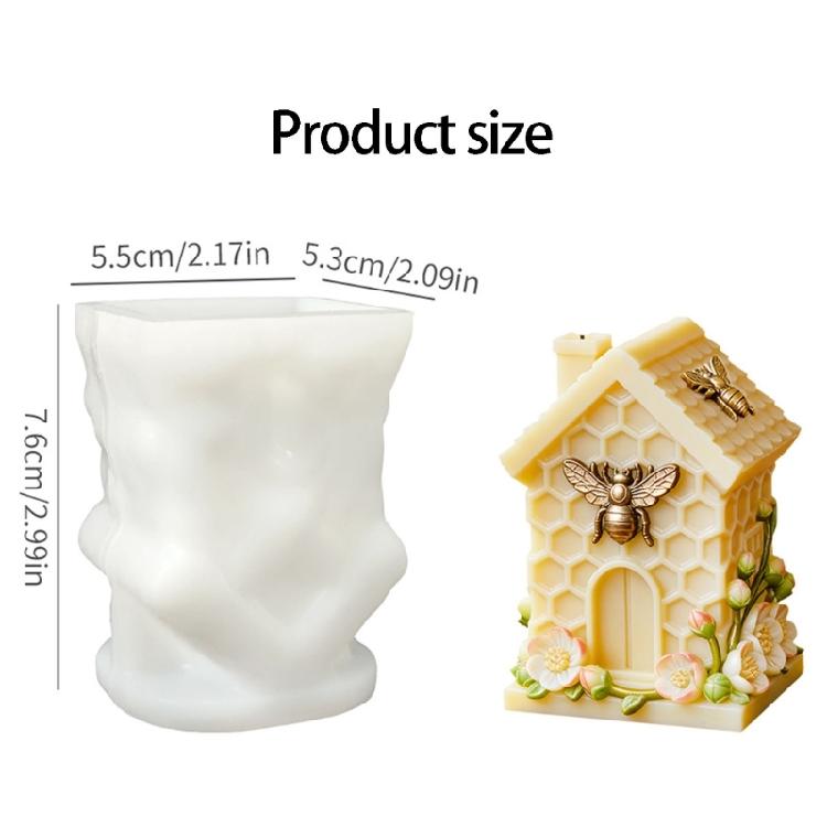 Honeycomb House Shape Silicone Mould Holiday Candle Silicone Molds For Handmade Candle Soap Chocolate Candy Cake Baking