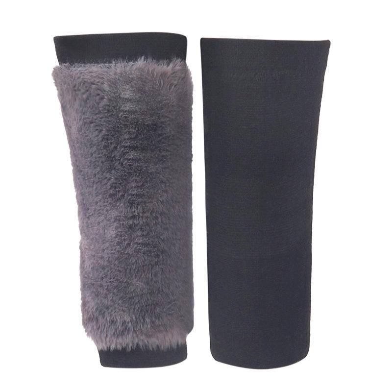 Thickened Winter Rabbit Fur Knee Pads for Warmth and Comfort