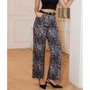 Pantaloni Larghi a Vita Alta con Stampa Leopardo da Donna Primavera 2026, Nuovi Pantaloni Casual Dritti Larghi