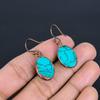 Santa Rosa Turquoise Earrings Gemstone Jewelry, Copper Electroformed Handmade Earrings, Latest Design Jewelry