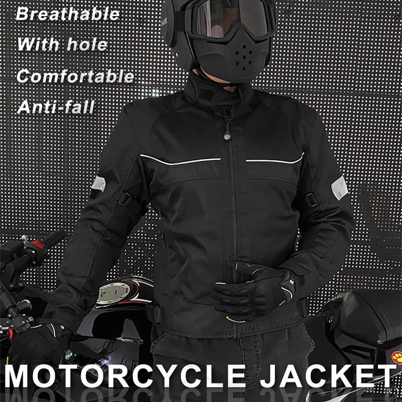 Mens Motorcycle Riding Jacket With Armor Protection Breathable Motorbike Gear Off-Road Street Use