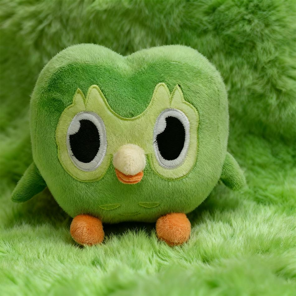 Kawaii Duolingo Zielona Sowa Pluszowa Zabawka Pluszak Sowy Duo Kreskówka Anime Lalka Sowy Miękkie Wypchane Zwierzę Prezent Urodzinowy dla Dzieci