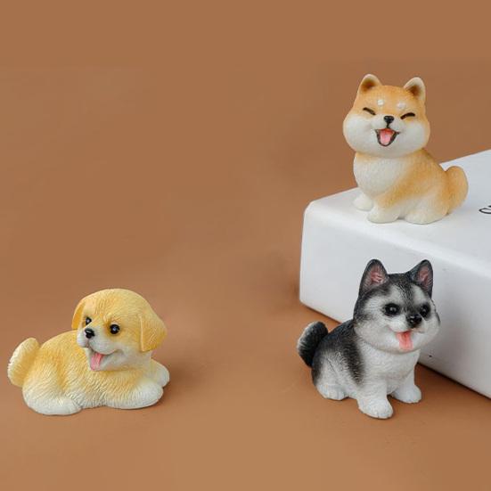 Tiny Dog Figurine Little Pet Resin Ornament Miniature Animal Figures for Micro Fairy Garden Landscape DIY Crafts Aquarium Plant Pot Decor