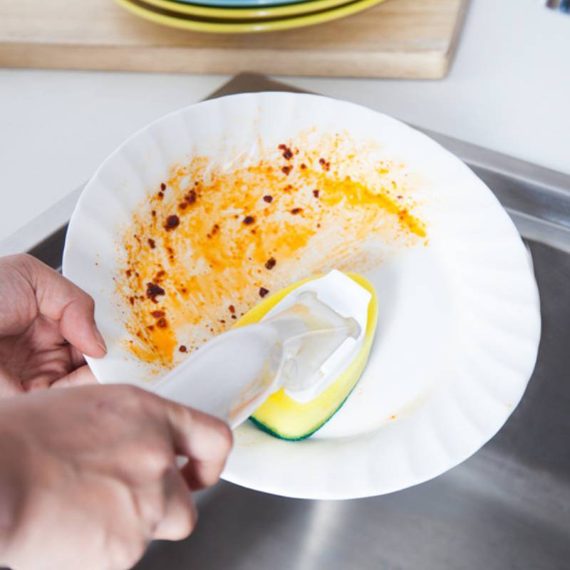 Kitchen Nano Sponge Cleaning Brush With Replacement Heads For Dishwashing And Surface Cleaning