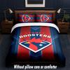 Sydney Roosters Design Bett Bettwäsche Set 1 Bettbezug + 2 Kissenbezüge Weich Atmungsaktiv Haushalt Bettwäsche