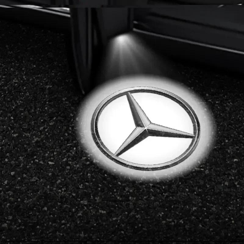 

2025 New For Mercedes Benz 2PCS/Set Car Door Light Laser Logo Decor Project Ghost Lamp Mercedes Benz A B C M ML GLA GLS E Class 2PCS